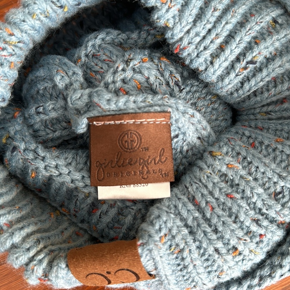 C.C Blue Knit Beanie Hat - Picture 3 of 4